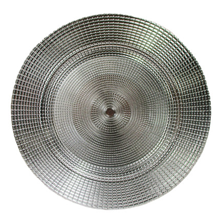 13" Silver Studded Charger Plate