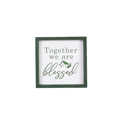 5"x5" Wood Framed Wall Sign- Together We Are Blessed