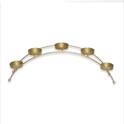 Gold Metal Arched 5 Votive Holder