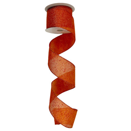 2.5" x 10yd Orange w/Glitter Threading Ribbon