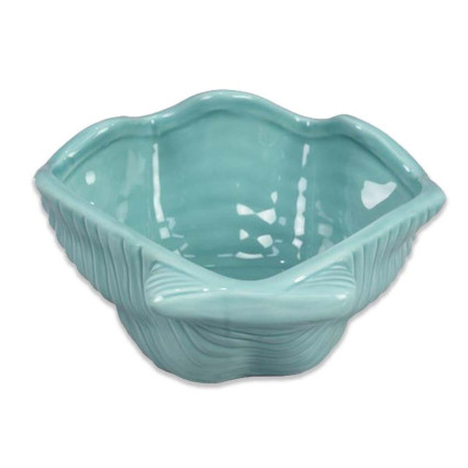 Ceramic Aqua Seashell Bowl/Planter