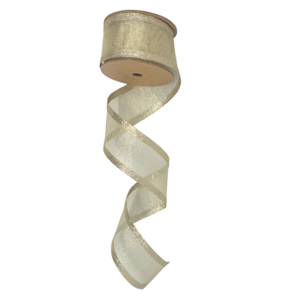 2.5" x10yd Gold Sheer Ribbon