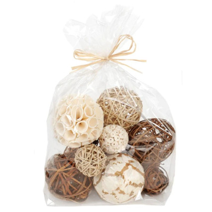 Dried Exotics Orbs 18 Pieces- Natural Assorted