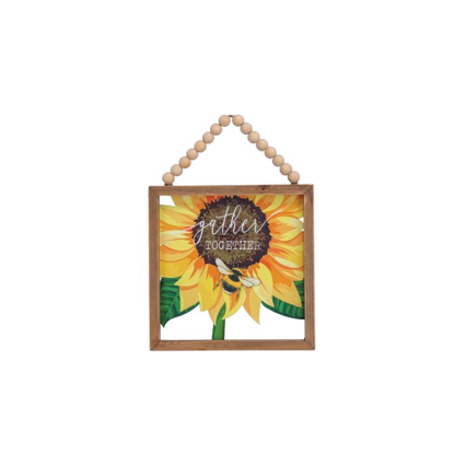 Framed Sunflower w/Beaded Handle - Gather Together
