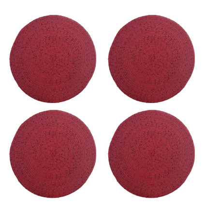 Bouncle Red Round Placemats - Set of 4