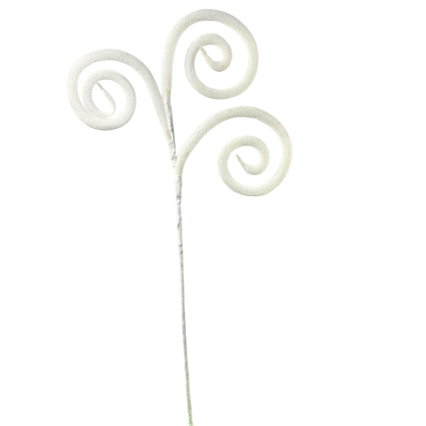 18" Glitter Tube Spiral Curly Spray - White