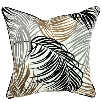 Neutral Colored Palm Leaf Pillow