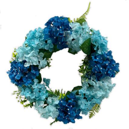 22" Hydrangea Wreath - Blue