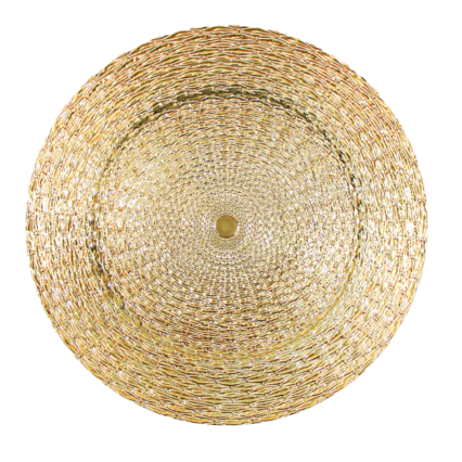13" Gold Weave Patterned Charger Plate
