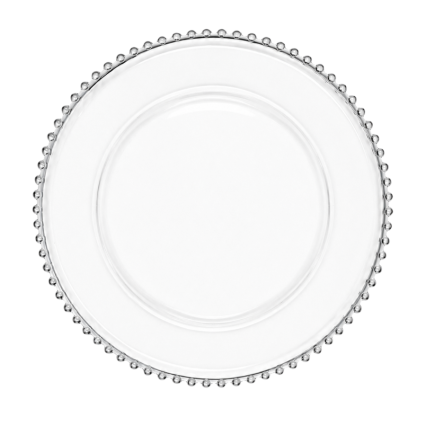 13" Silver Beaded Trim Charger Plate