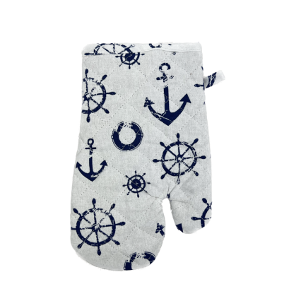 Coastal Printed Oven Mitt - Anchors & Sails