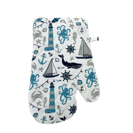 Coastal Printed Oven Mitt - Sea Life