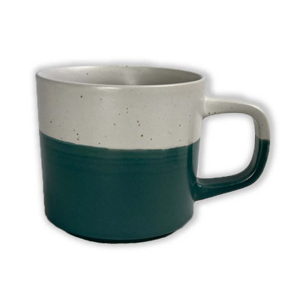 14 oz Mug - Green & Off White