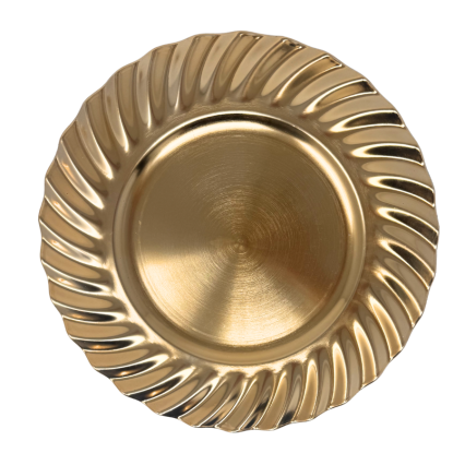 13" Plastic Gold Spiral Charger Plate