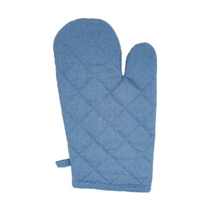 7"x12" Solid Quilted Oven Mitt- Denim Blue
