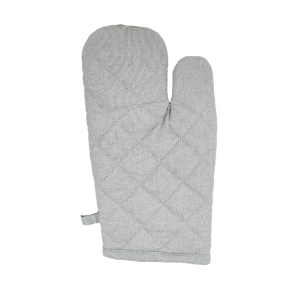 7"x12" Solid Quilted Oven Mitt- Light Grey