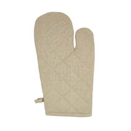7"x12" Solid Quilted Oven Mitt- Sandlewood Tan