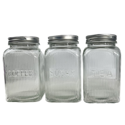 3 Piece Vintage General Store Style Canister Set