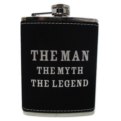 The Legend 8 oz. Flask - PU & Stainless Steel