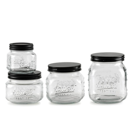 Mason Craft & More Mason Clear Glass Canisters, Set of 3