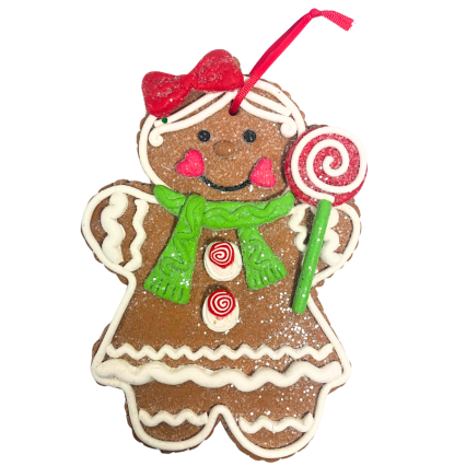 Gingerbread Holiday Ornament - Girl