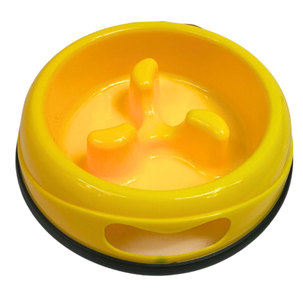 Slow Feeder Pet Bowl-Yellow