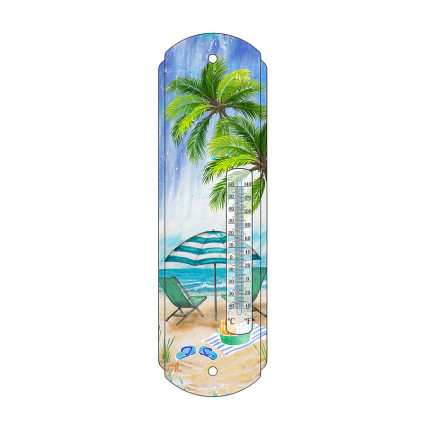 17" Ocean View Metal Thermometer