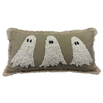 12" x 24" Hooked Ghosts Indoor Pillow