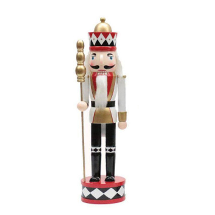 15" Harlequin Nutcracker - Red, Black, & Gold  Crown