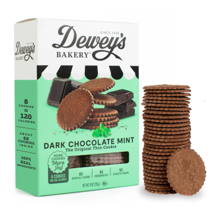 Dewey's Bakery Dark Chocolate Mint Thin Cookie