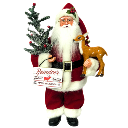 17" Santa w/ Reindeer Sign