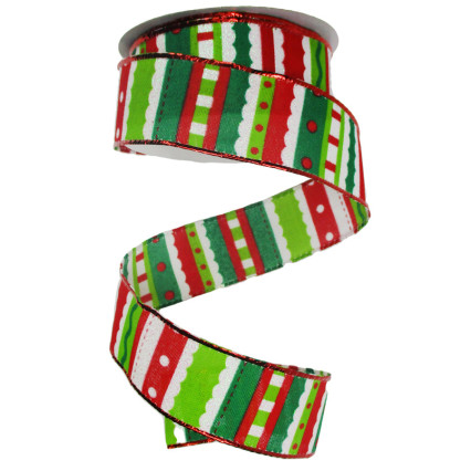 1.5" x 10yd Whimsy Stripe Ribbon