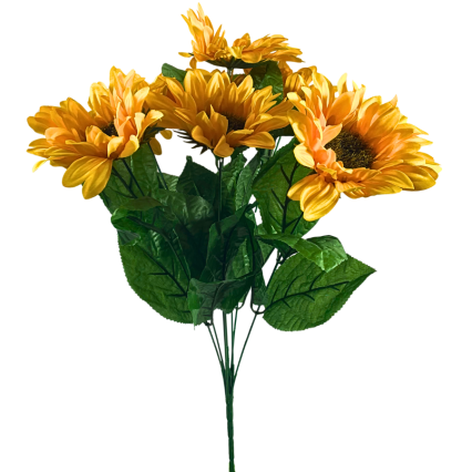 19" Golden Yellow Sunflower Bush