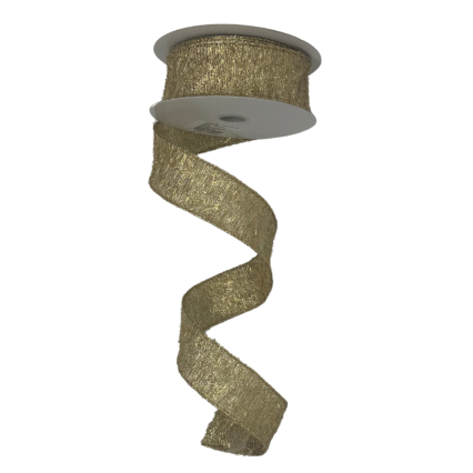1.5" x10yd Gold Tinsel Ribbon