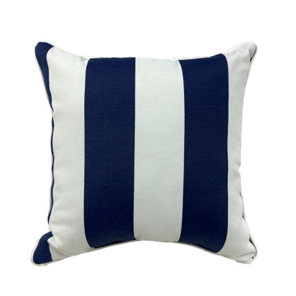 17" Cabana Stripe Navy Outdoor Pillow