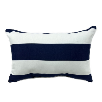 13" x 20" Cabana Stripe Navy Outdoor Pillow