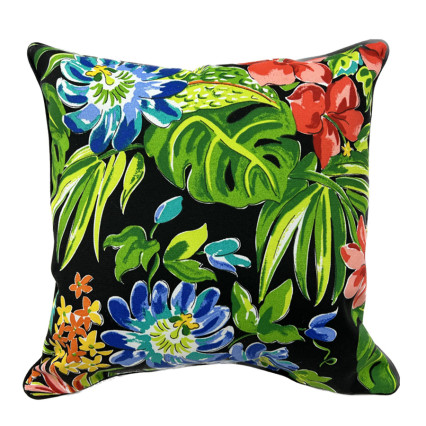 17" Belize Black Outdoor Pillow