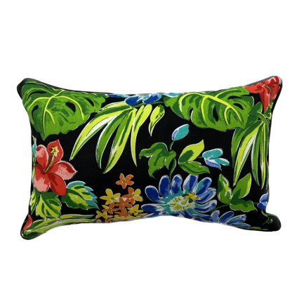 13" x 20" Belize Black Outdoor Pillow