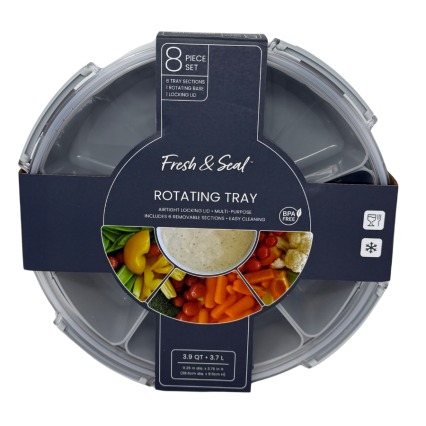 3.9 Qt. Fresh & Seal Rotating Tray- Grey