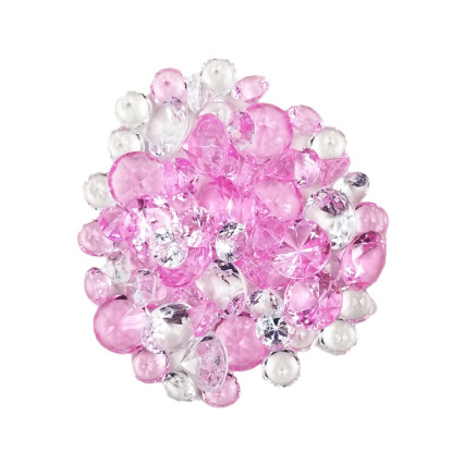 7oz Acrylic Diamonds-Pink & Clear