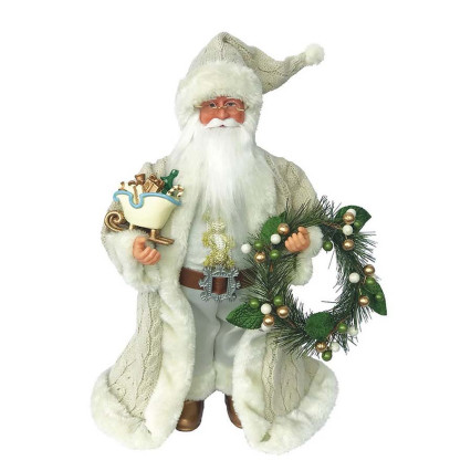 15" White Sweater Santa Claus