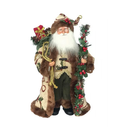 15" Holly Santa Claus