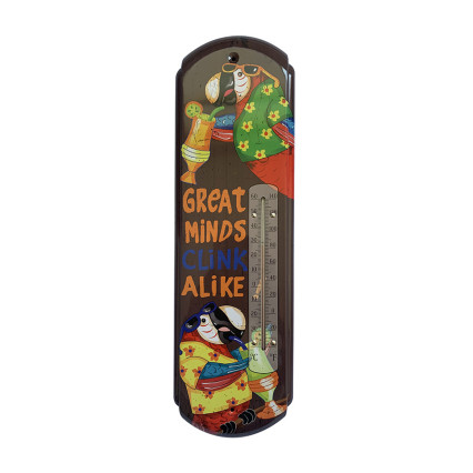 17" Great Minds Click Alike Parrot Metal Thermometer