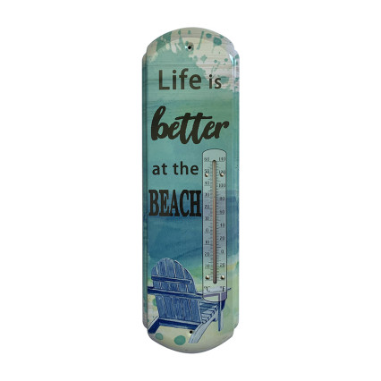 17" Life is Better at The Beach Metal Thermometer