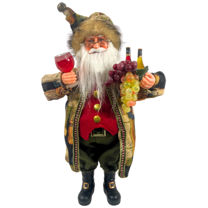 16" Santa w/ Grapes & Wine