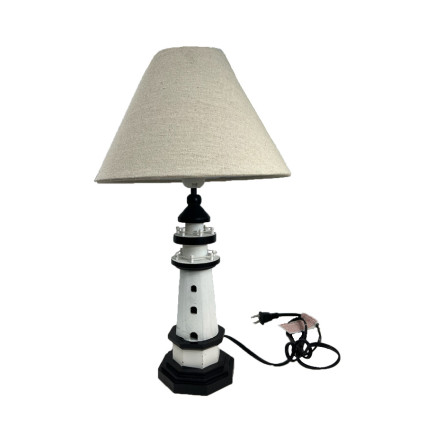 19.5" Lighthouse Lamp - Black & White