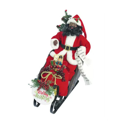 20" African American Merry Christmas Santa Claus