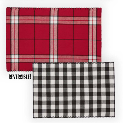 Sleigh Bells Plaid Reversible Placemat