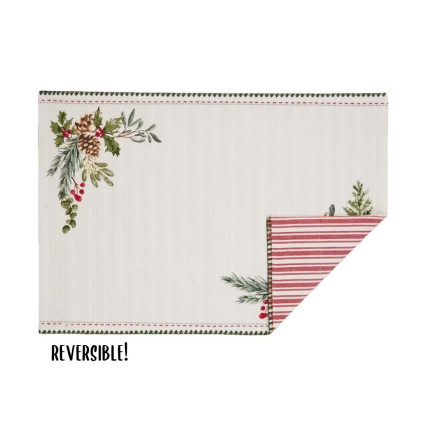 Boughs of Holly Reversible Printed Placemat