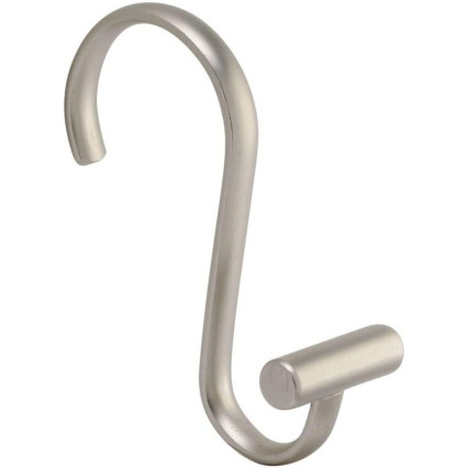 Metal T-Bar 12pc Shower Curtain Hooks- Satin